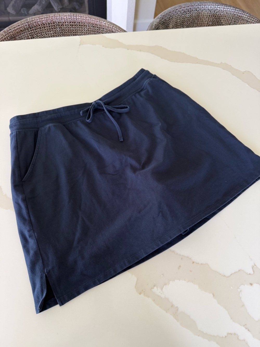 Style & Co. Navy Drawstring Skort